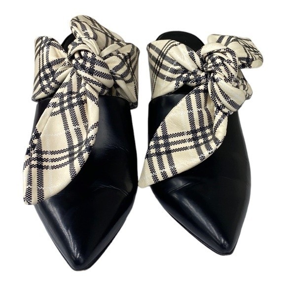 Self-Portrait Black and Cream Mules - Picture 5 of 14
